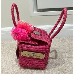 NWT Squeeze De Citron Pink Handmade Mini Box Cube Handbag Tote Purse